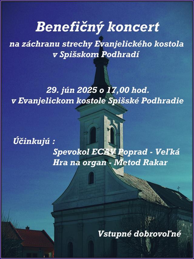 Benefičný koncert v Evanjelickom kostole v Spišskom Podhradí