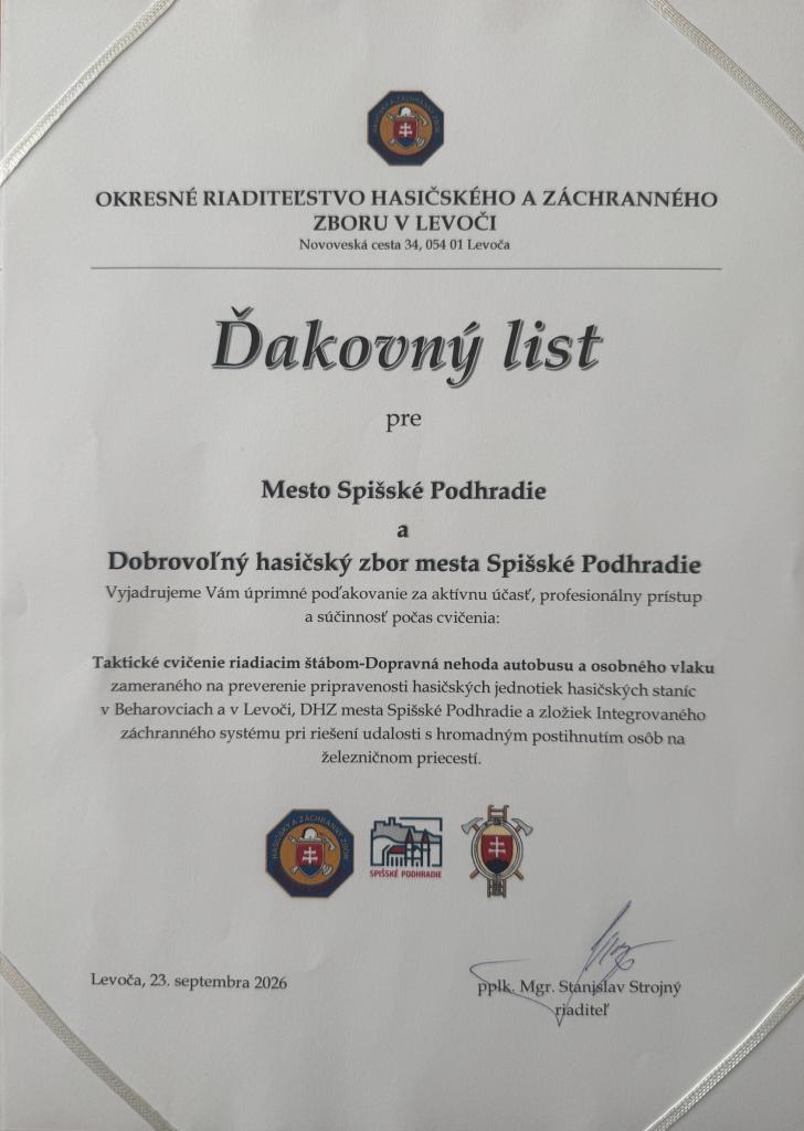 ďakovný list